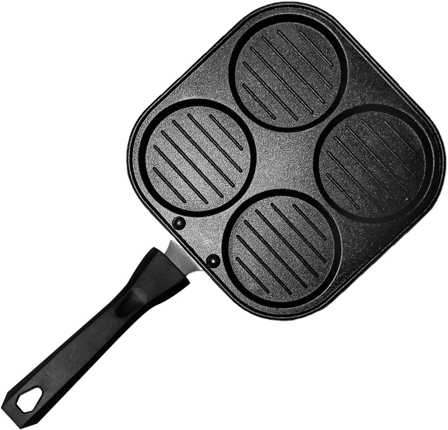 ANSOL Pancake Maker with 4 Cavities, Nonstick Grill Pan, Mini Pan, and Uttapam Tawa (Black,Red)