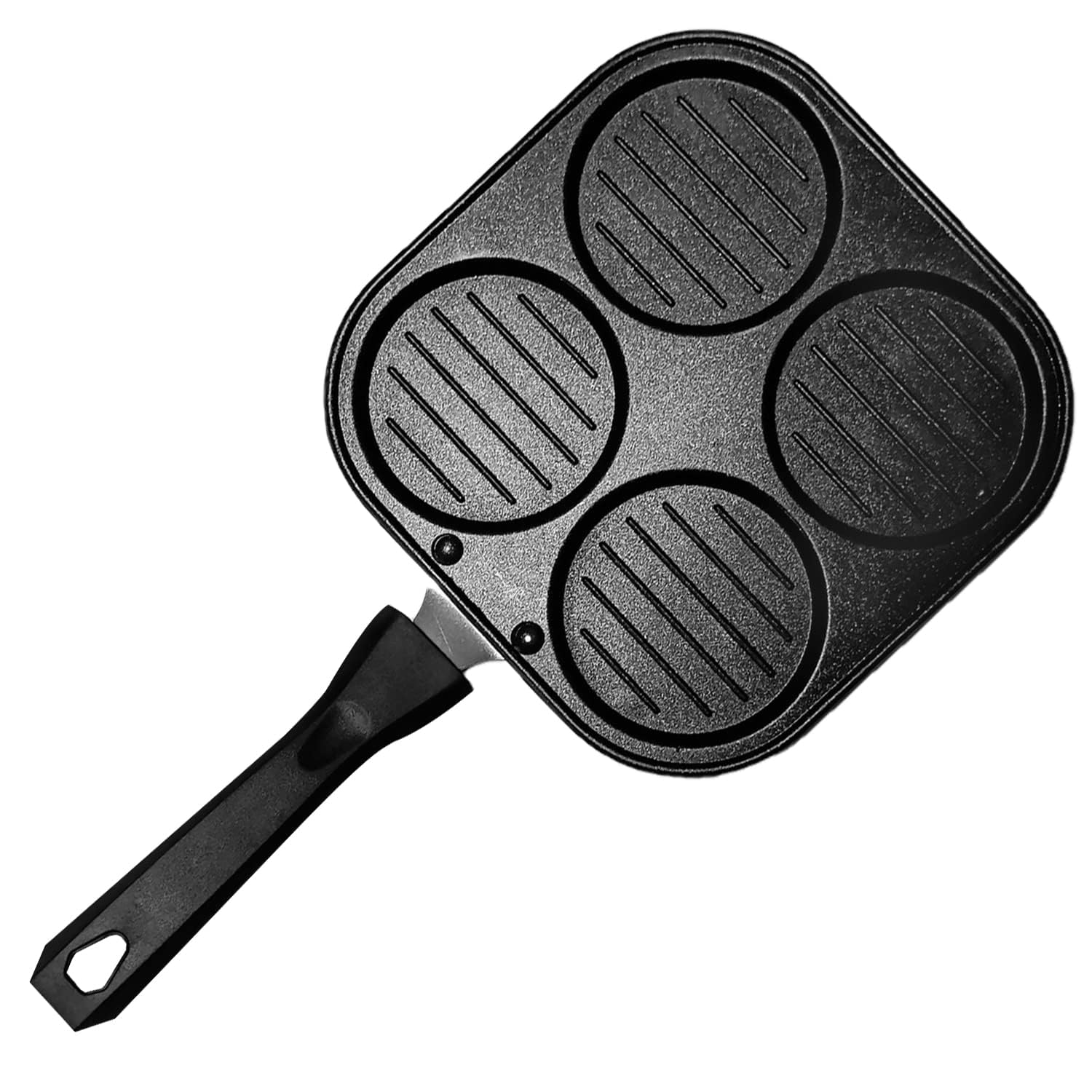 ANSOL Pancake Maker with 4 Cavities, Nonstick Grill Pan, Mini Pan, and Uttapam Tawa (Black,Red)