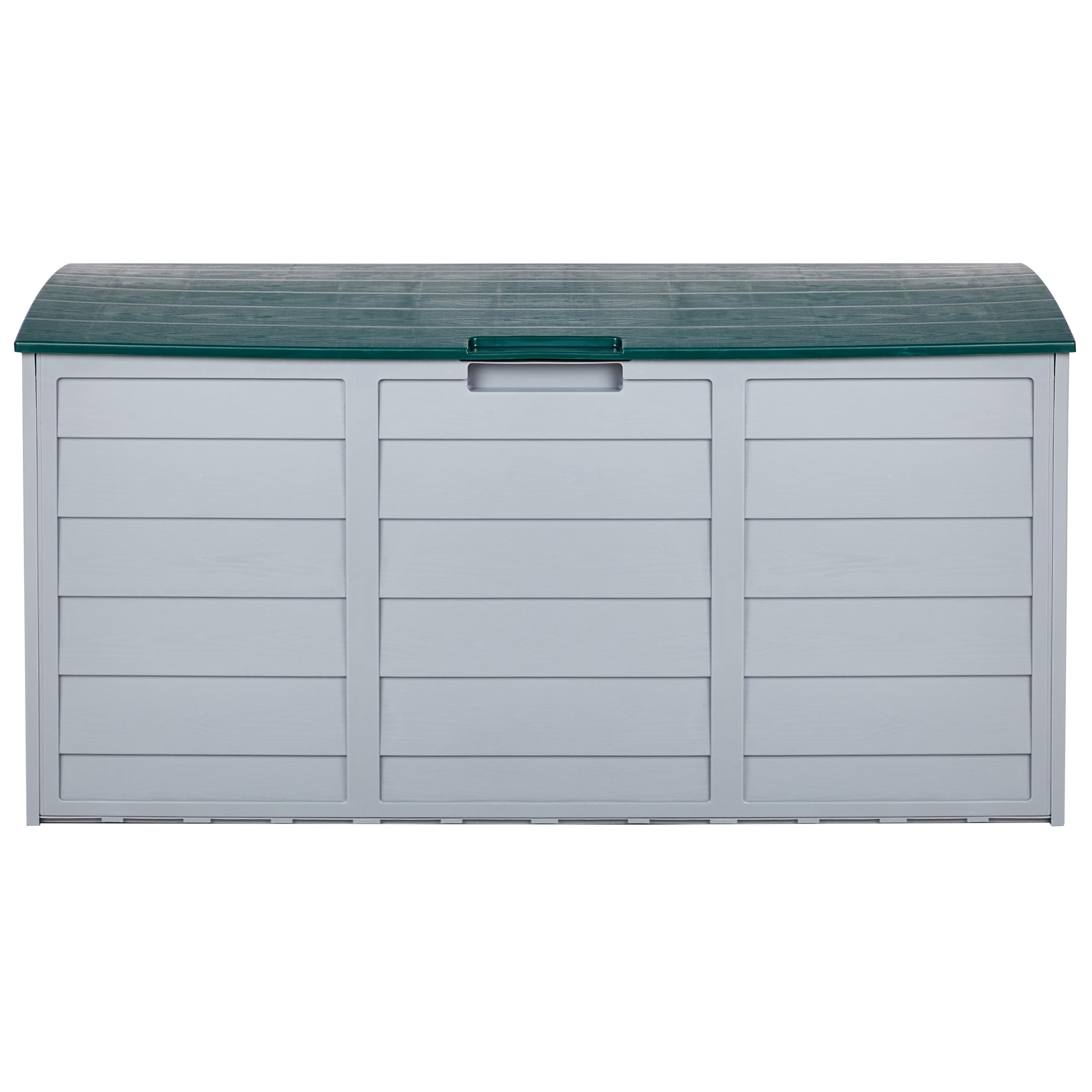 Beliani Coffre de Rangement pour Jardin 112 x 50 cm avec Roulettes en Plastique Gris et Vert Locarno
