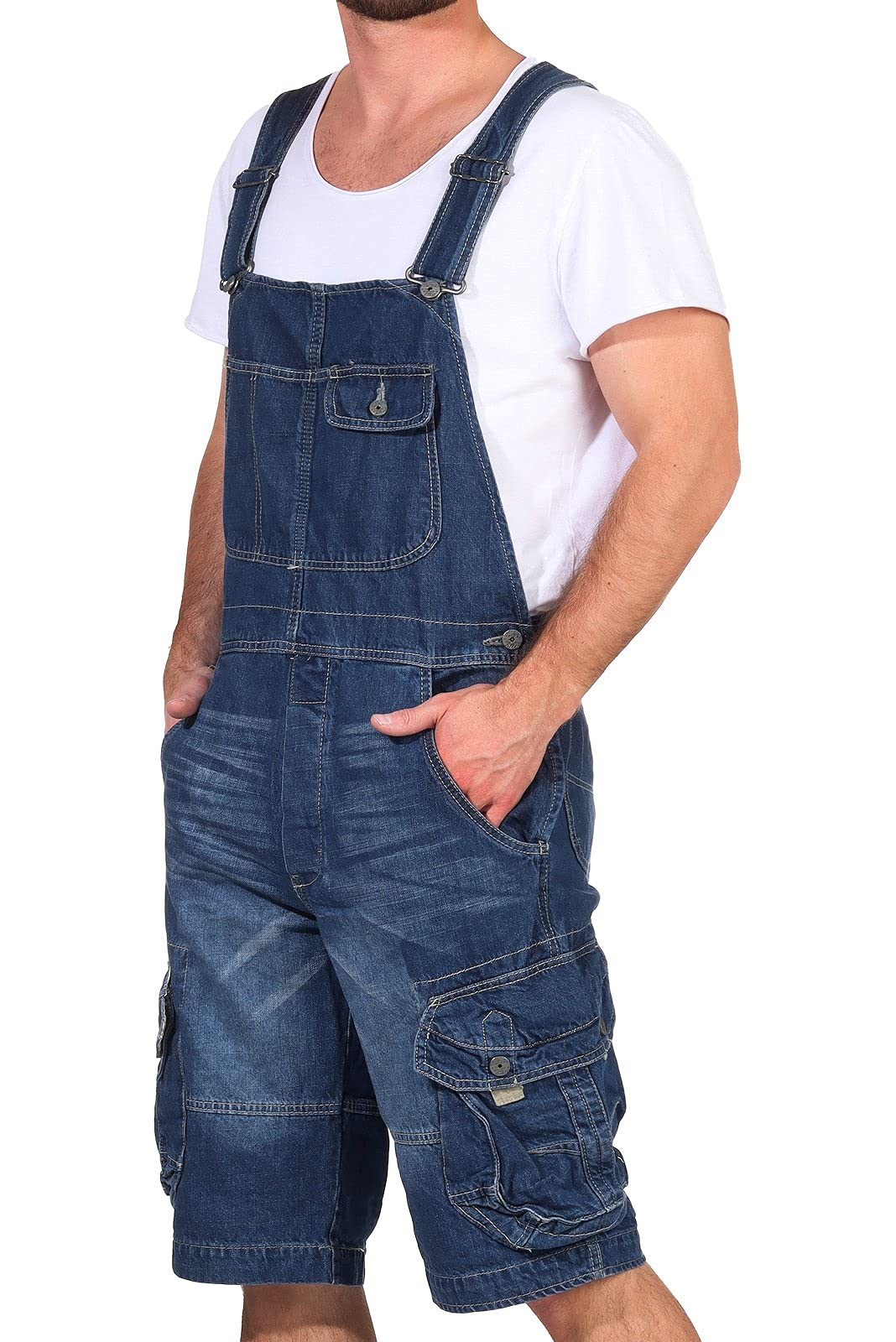 Jet Lag Herren Latzhose Overall Cargo Shorts