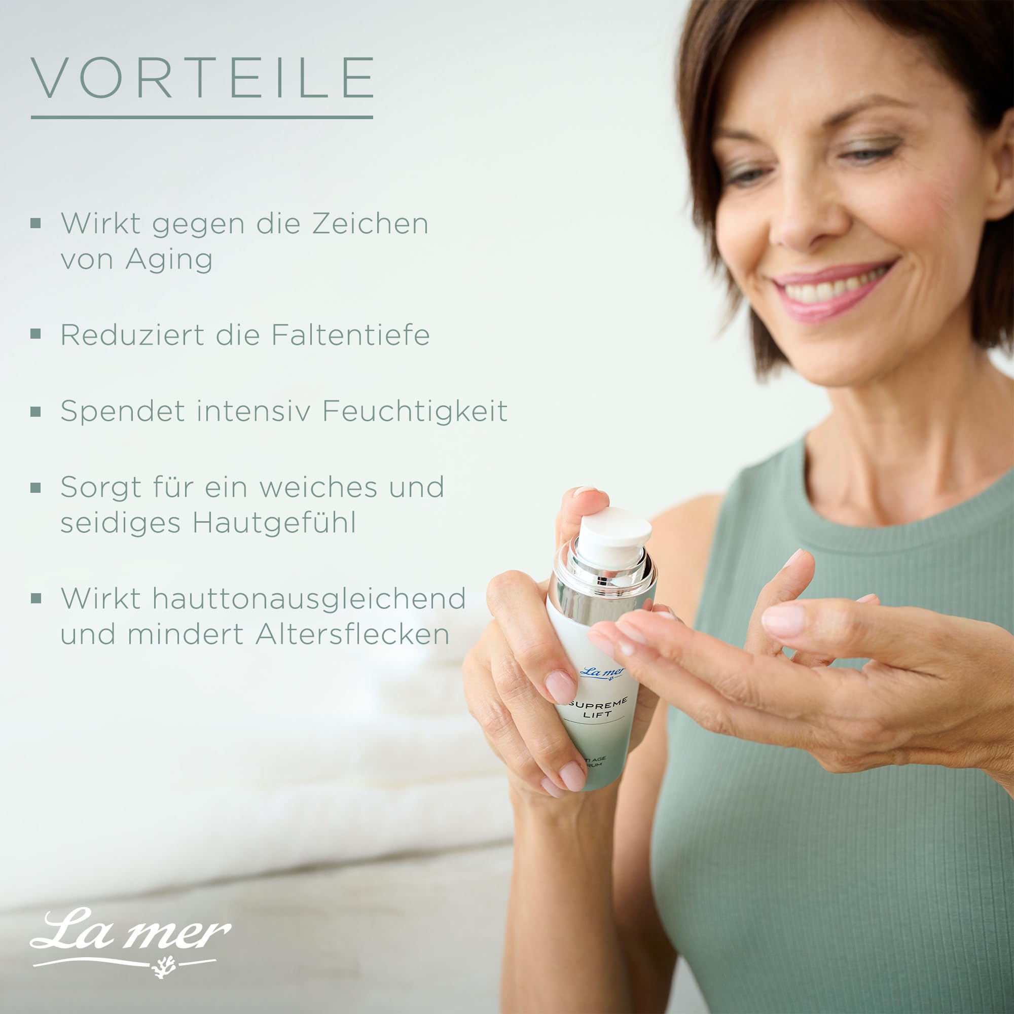 La mer Supreme Lift Anti-Age Serum, mit Bakuchiol, mit Hyaluronsäure, 30 ml | Festigt die Konturen und glättet tiefe Falten; Dermatologisch getestet; Verbesserte Rezeptur und neuer Look; Made in Germany