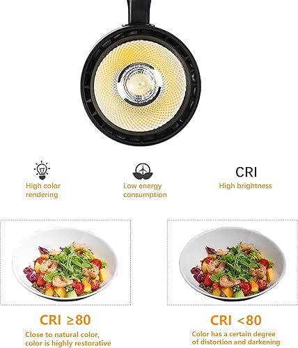 Miniatura 2 de Yuemegou Kit de iluminación LED de pista, 12 luces tipo L 30 W 2700 lm sistema de iluminación de pista con riel de 13 pies, lámpara de techo