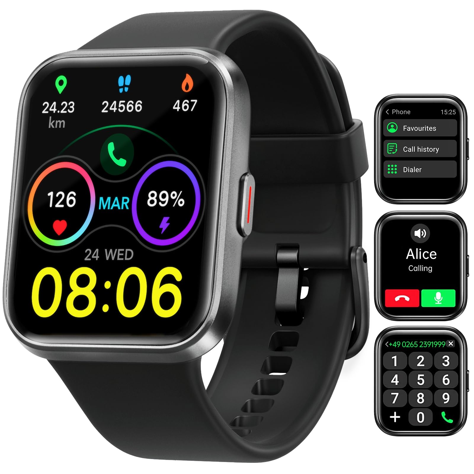 Smart Watch for Men Women 2023 Version, Answer/Make Calls, Alexa Built-in, 1.8" Touch Screen Watch with SpO2, Heart Rate, Sleep Monitor, IP68 Waterproof, 100+Sport Fitness Watch for iOS Android