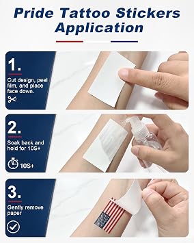 2PCS Red White and Blue Face Body Paint Sticks with American Flag Tattoos, Patriotic 4th of July Accessories for Kids & Adults, Hypoallergenic, Easy Wash Eye-Black for Independence Day & Sports Events