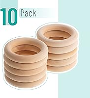Vista 2 de Mr. Pen Birch Wooden Rings, 2.7", 10 Pack, Wooden Rings for Crafts