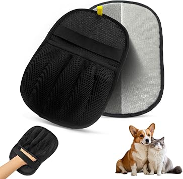 Pet Hair Removal Glove for Cats & Dogs,Durable Electrostatic Five-Finger Pet Hair Remover Tools,Reusable Pet Hair Gloves with Magic Brush for Cat Dog Grooming Clothes Couch Carpet Car Seat Furniture