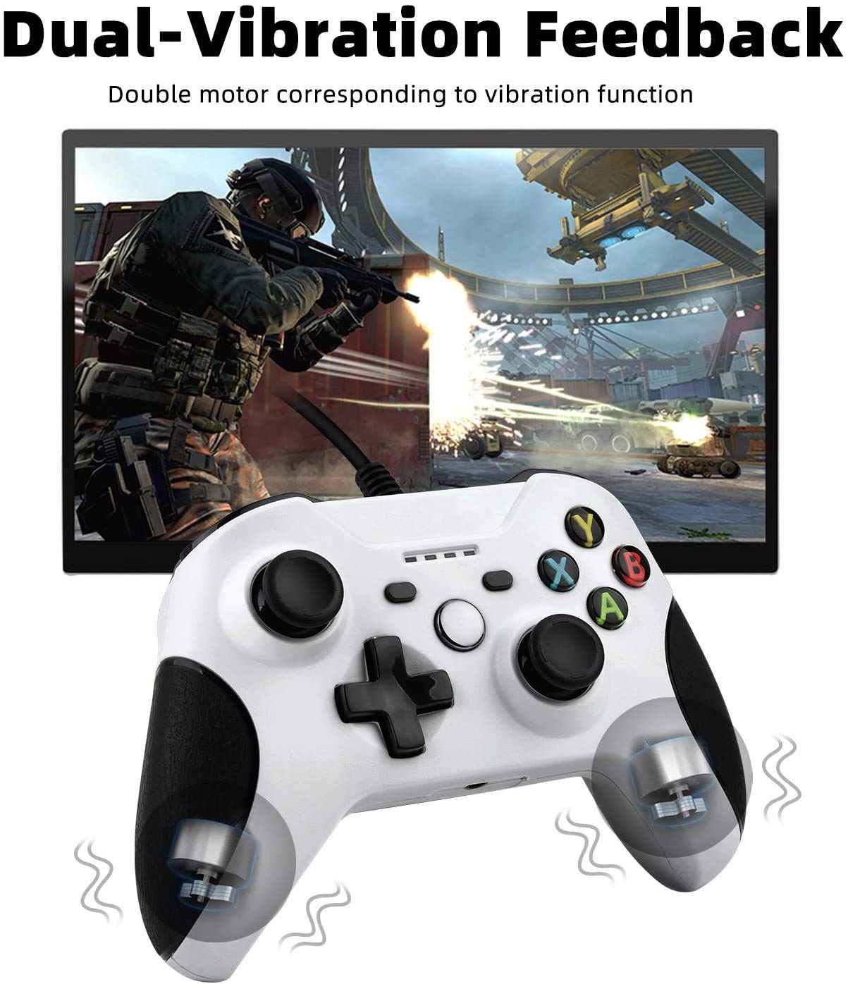 TechKen Wired Controller for Xbox One, Xbox Controller with Dual Vibration USB and 3.5mm Headphone Jack Compatible with Xbox One S/X/PC Windows
