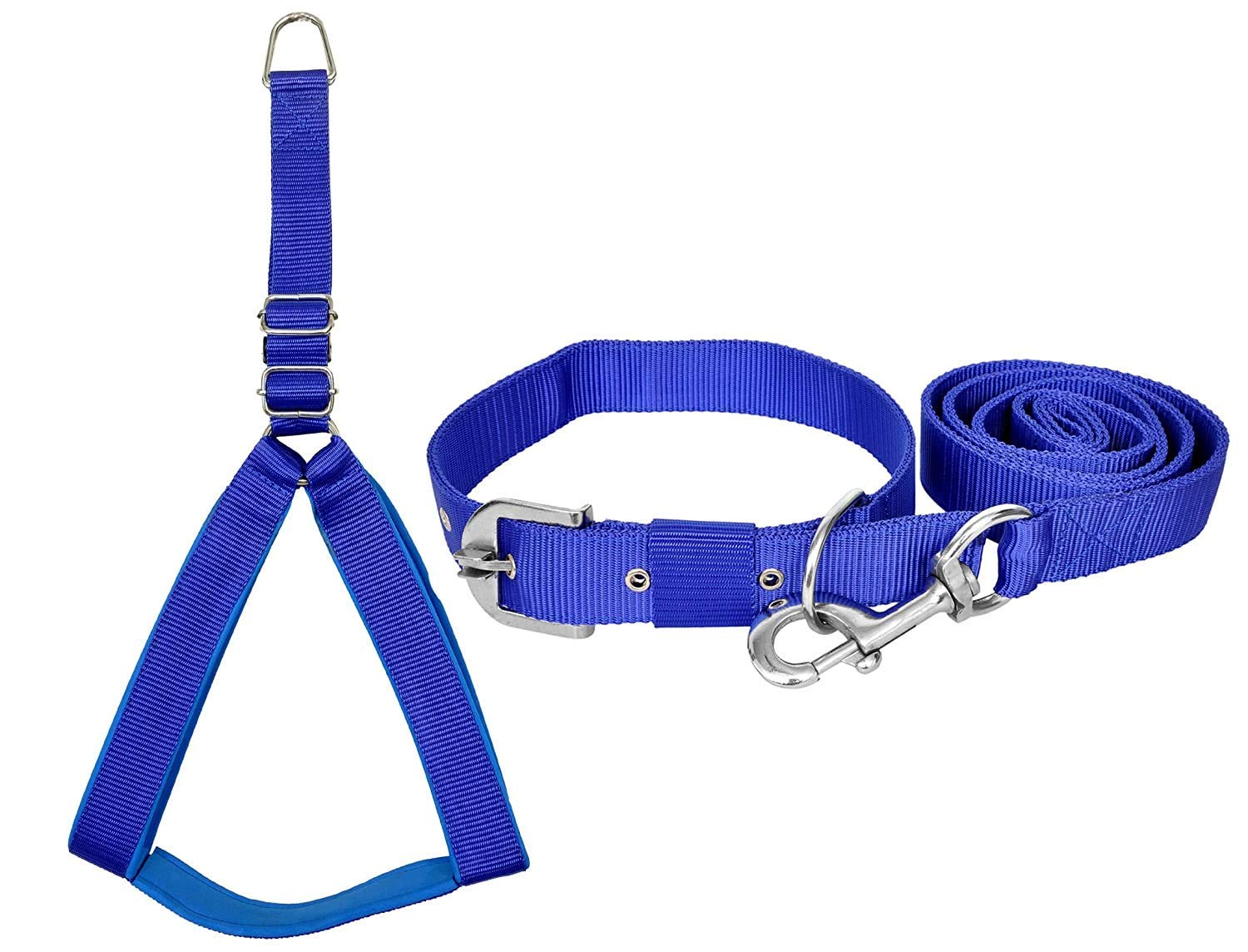 VIP Collection Dog Collar,Harness, and Leash Set-Adjustable,Durable and Stylish for All Breed Dogs Comfortable for Walking and Training Color-Blue (Medium) (B08JM5TH69) Amazon Price History, Amazon Price Tracker