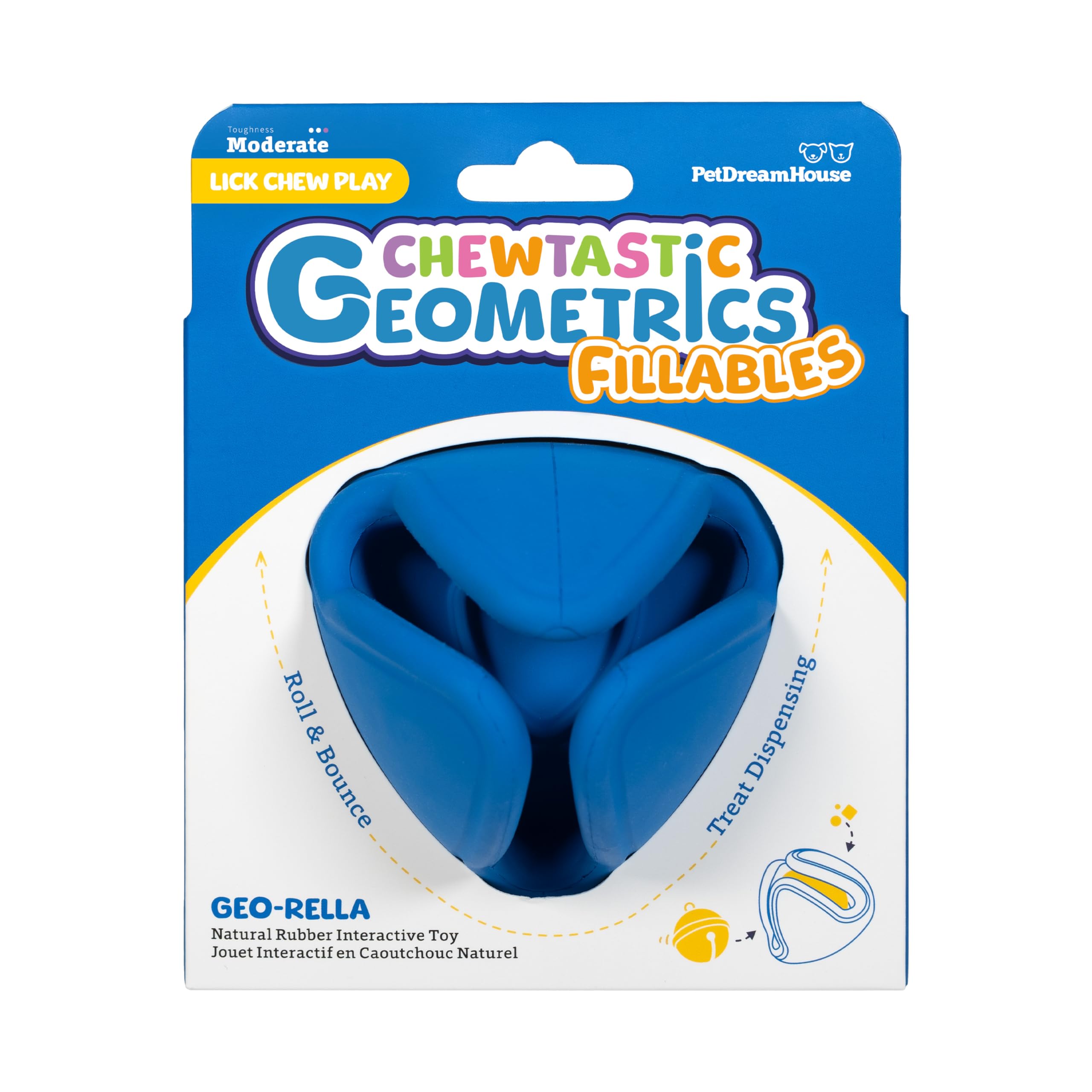 PetDreamHouse Geo-Rella Interactive Dog Enrichment Toy, Erratic Bounce Treat Dispenser for Sensory Stimulation - Image 3