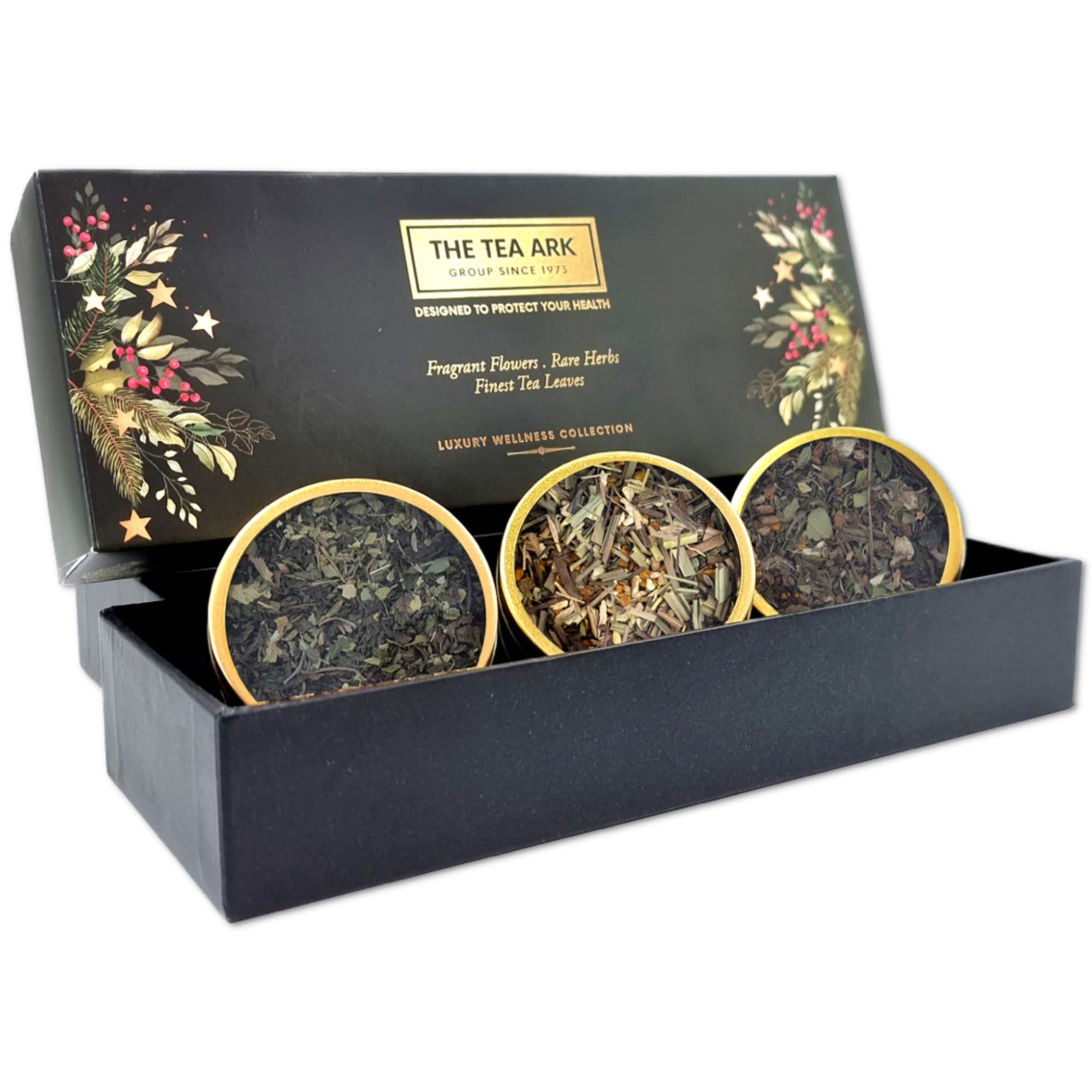 The Tea Ark Rakhi Tea Gift Set With Green Tea Hamper Box With 3 Different Types Of Assorted Tea Flavours Luxury Rakhi Gift Set For Brother, Sister, Family, Friends, Corporate, Clients (Floral Bliss)