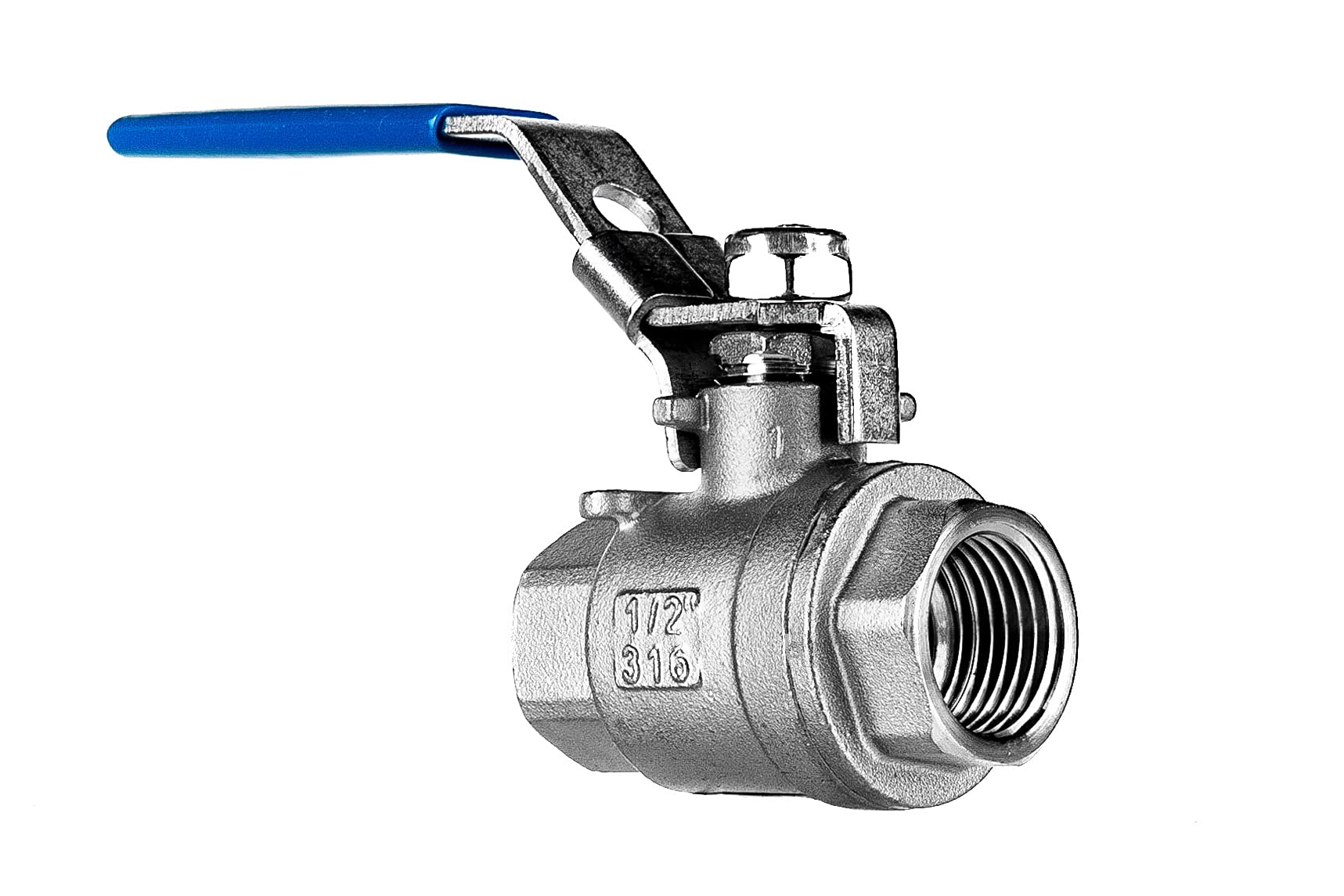 FSA Valvola a sfera in acciaio inox 316 da 1/2" a 2 pezzi 2-vie