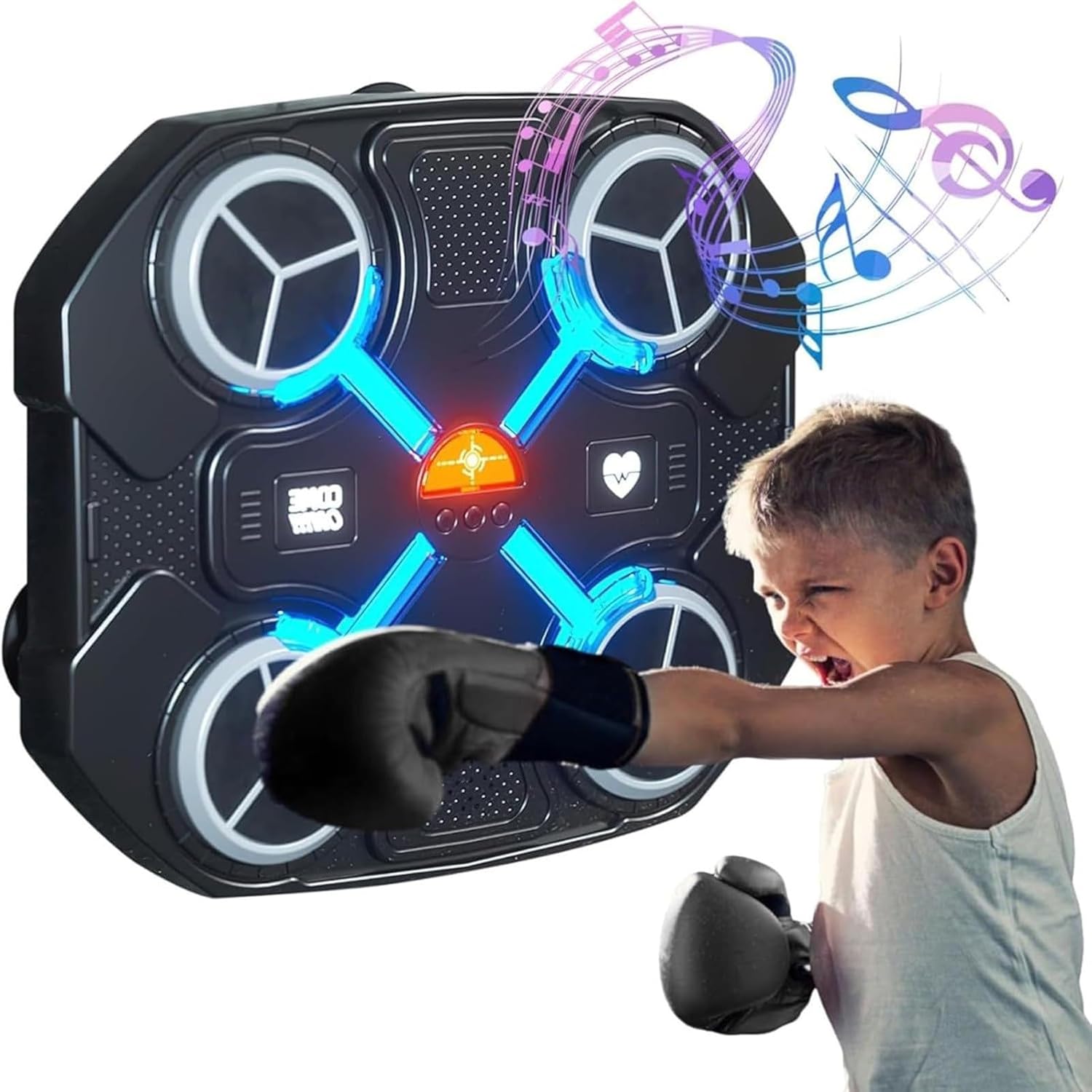 2025 Music Boxing Machine with Boxing Gloves, Smart Bluetooth Music Boxing Parent-Child Games, Boxing Equipment for Home Black