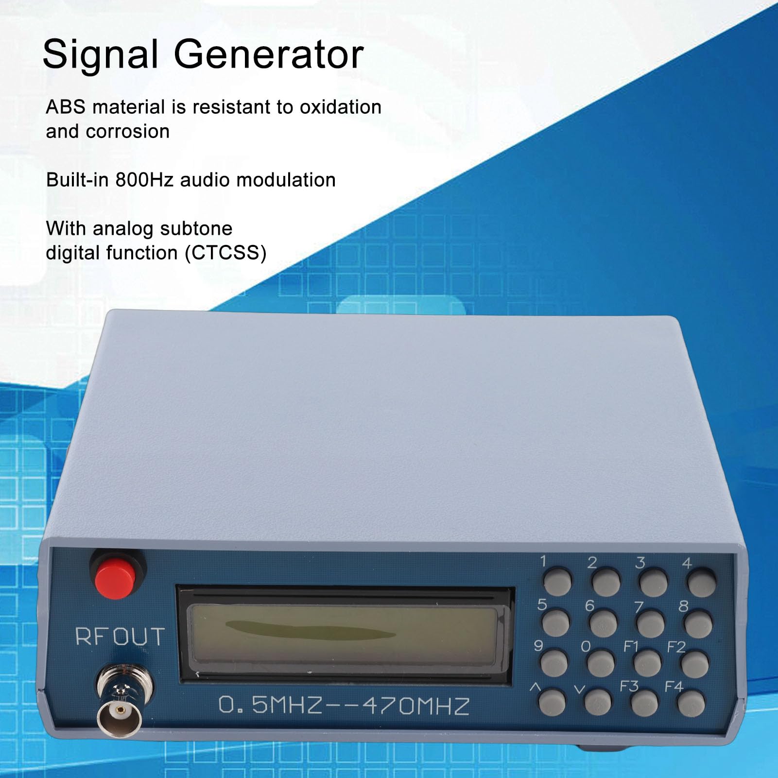 FILFEEL Generador de Señal RF 0,5MHz, 470MHz, Modulación de Audio 800Hz