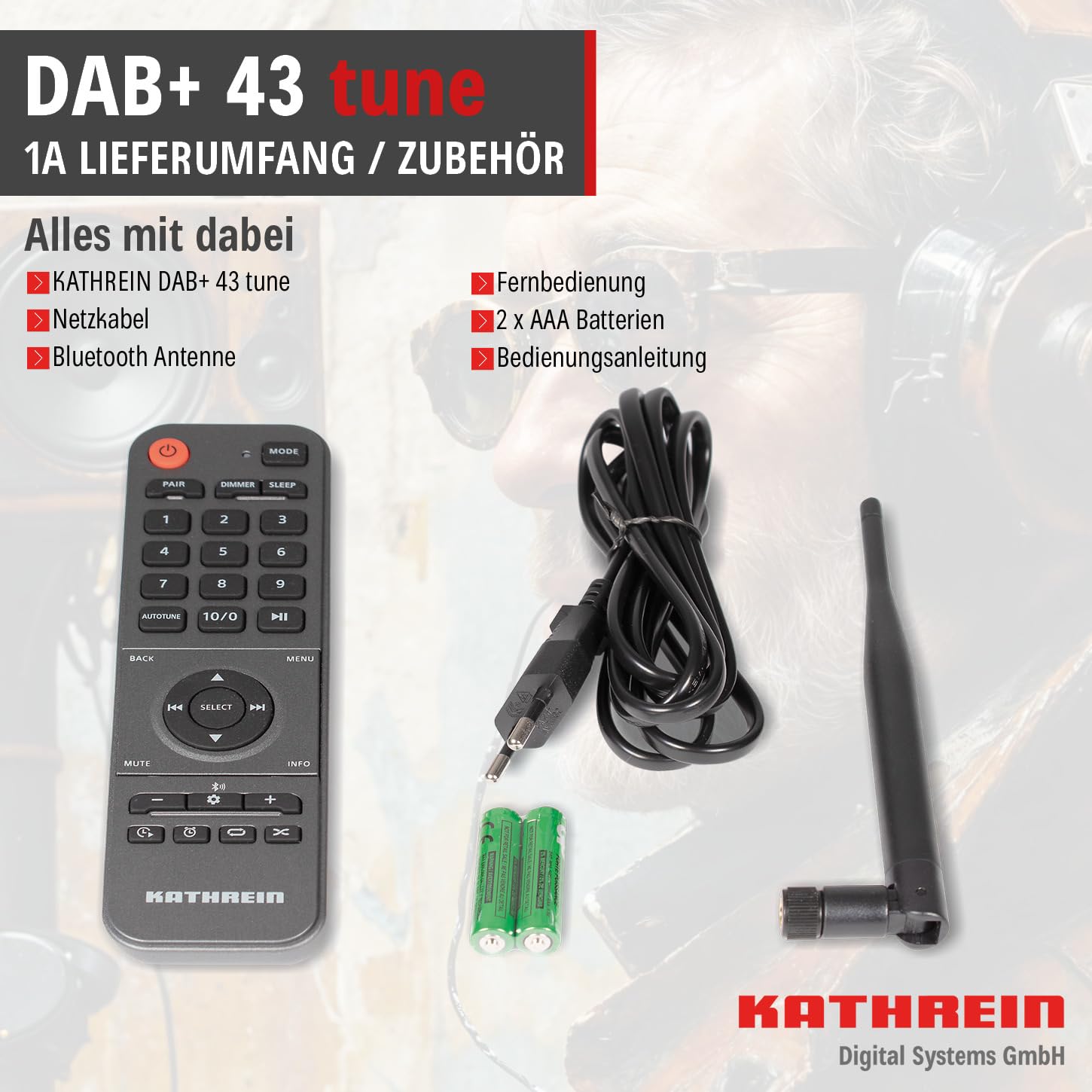 KATHREIN Internetradio DAB+ 43 Tune mit DAB+ und UKW-Empfang zur Erweiterung Einer HiFi Anlage, 2,4 GHz WLAN, Bluetooth, SpotifyConnect, Musik Streaming per UPnP | 4″ Farbdisplay, Streamingdienste Amazon Music, Spotify, Deezer, Bluetooth Audio Streaming,