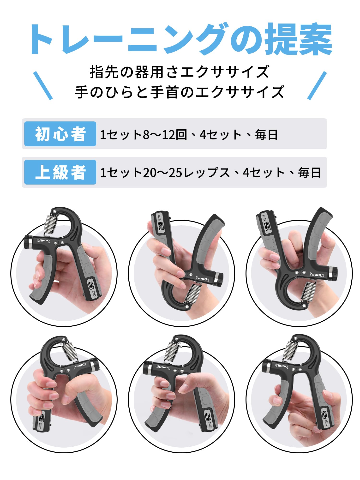 Amazon | PROIRON フィンガーパワー ハンドグリップ 電子計数 握力