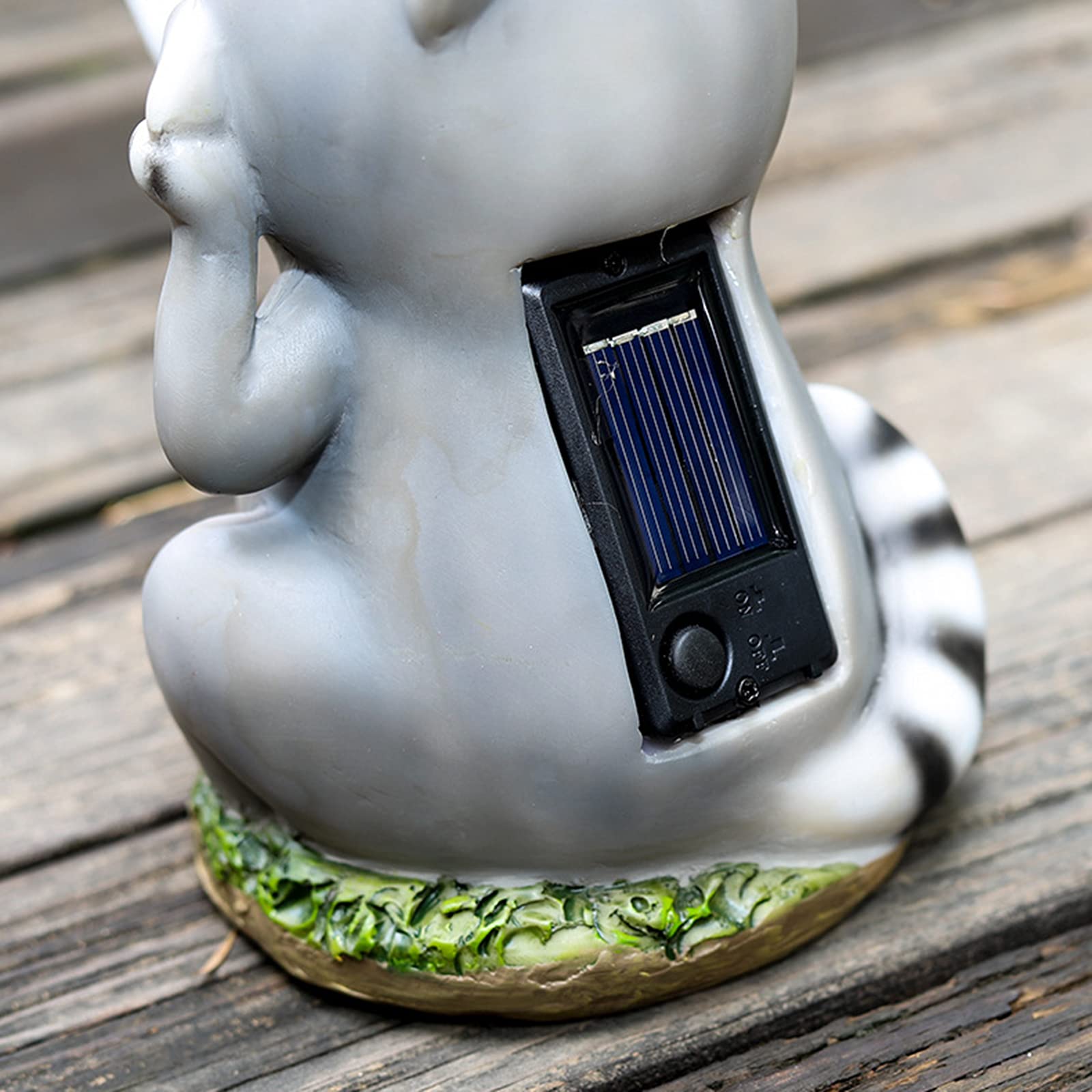 MBROS Ornamento da Giardino, Figurina di Piccoli Animali, Luci per Esterni ad Energia Solare, Statua da Giardino in Resina Impermeabile per Regalo Decorazione Prato Cortile,Rana