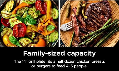 Miniatura 6 de Ninja Sizzle - Parrilla de cocina para interiores, parrilla de cocina de alto calor de 500 F con placa antiadherente de 14 pulgadas, tecnología de