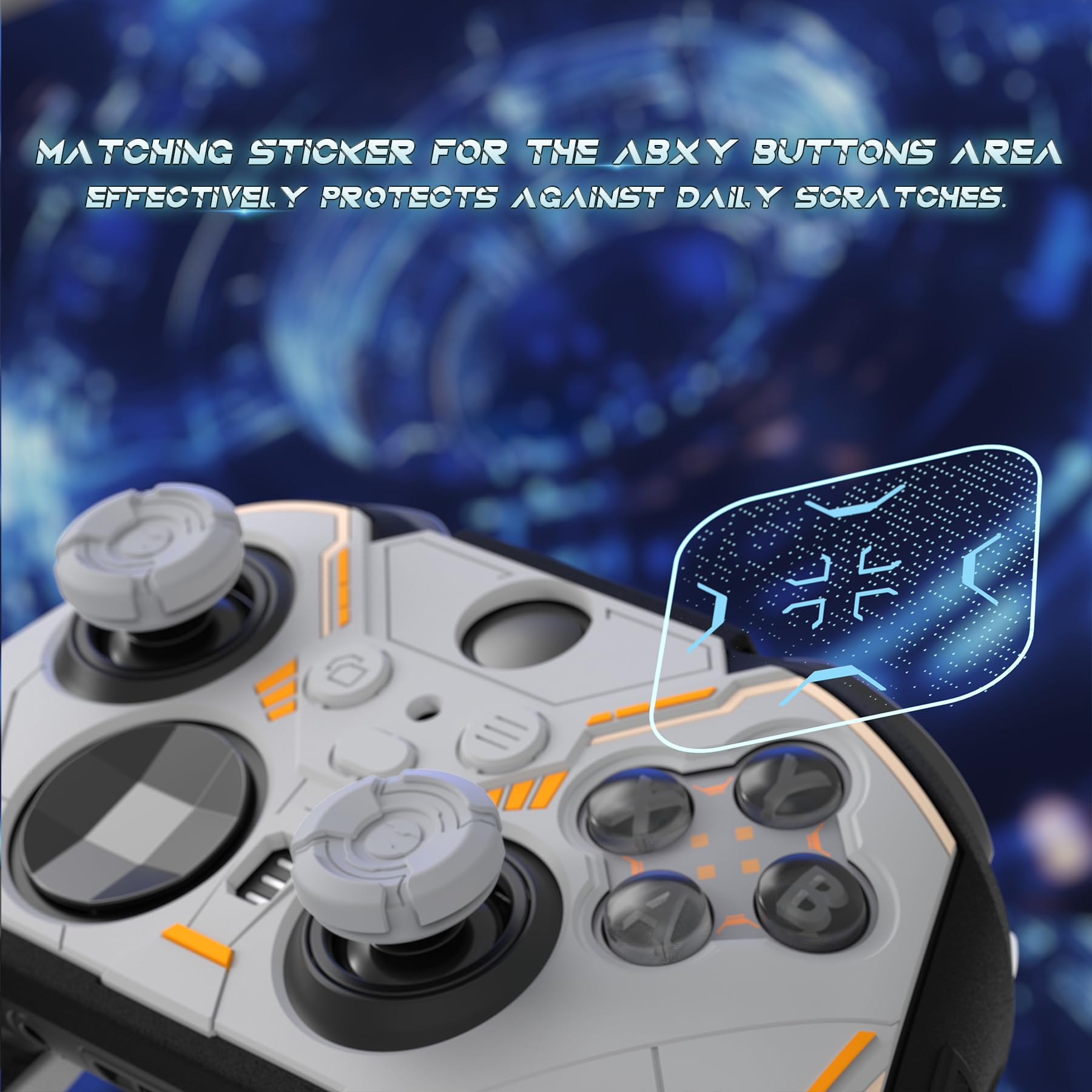 PlayVital Cover Skin per Xbox Elite Series 2 Core Controller, Custodia Silicone Antiscivolo Gommini per Xbox Elite Series 2 Joystick, Mecha Stellare, Grigio & Nero
