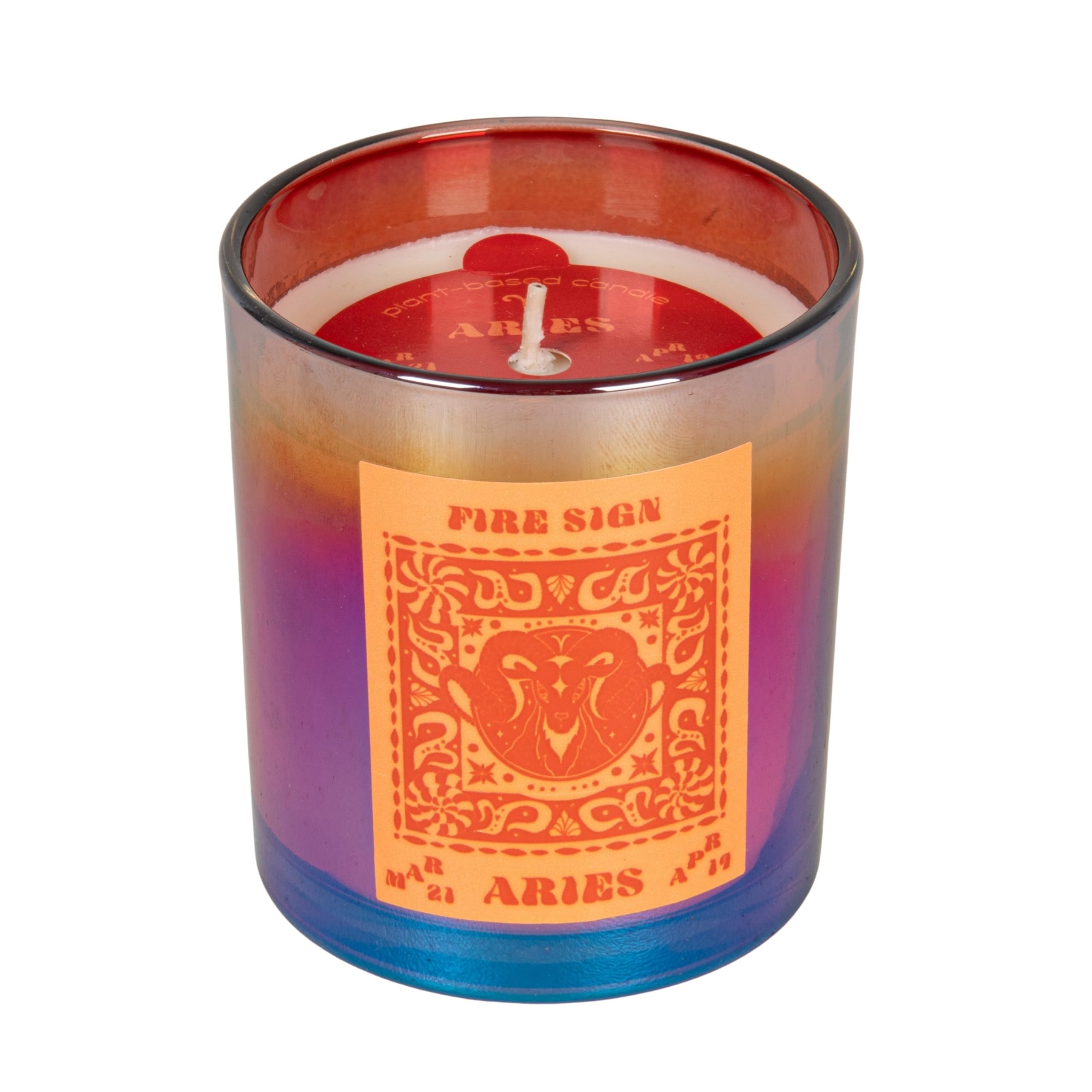 Candle Glass Zodiac Decorated Aries, 8 Ounce | Grocery Pickup