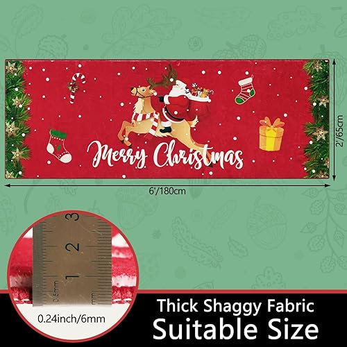 Miniatura 2 de Homcomoda Alfombras de camino de Navidad de Papá Noel para pasillo, 2 x 6, antideslizantes, color rojo, alfombras de pasillo de cocina, alfombras
