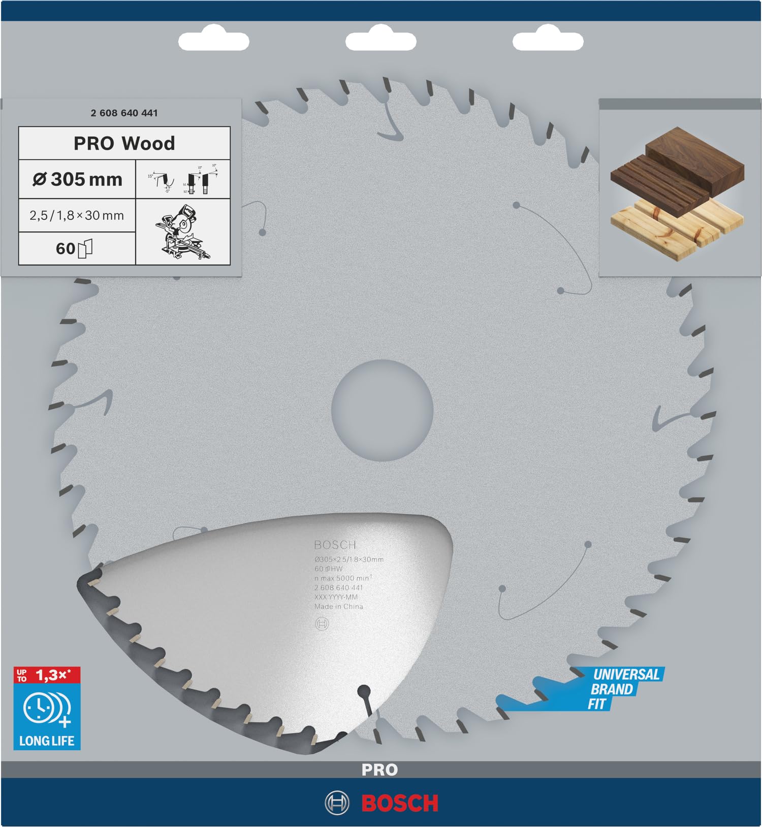 Bosch Professional 2 608 640 441 - Hoja de sierra circular Optiline Wood - 305 x 30 x 2,5 mm, 60 (pack de 1)