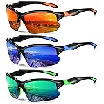 DioKiw 3PACK Sports Polarized Sunglasses for Men Cycling Running Fishing UV400 Protection Sun Glasses Lightweight Half Frame Goggles