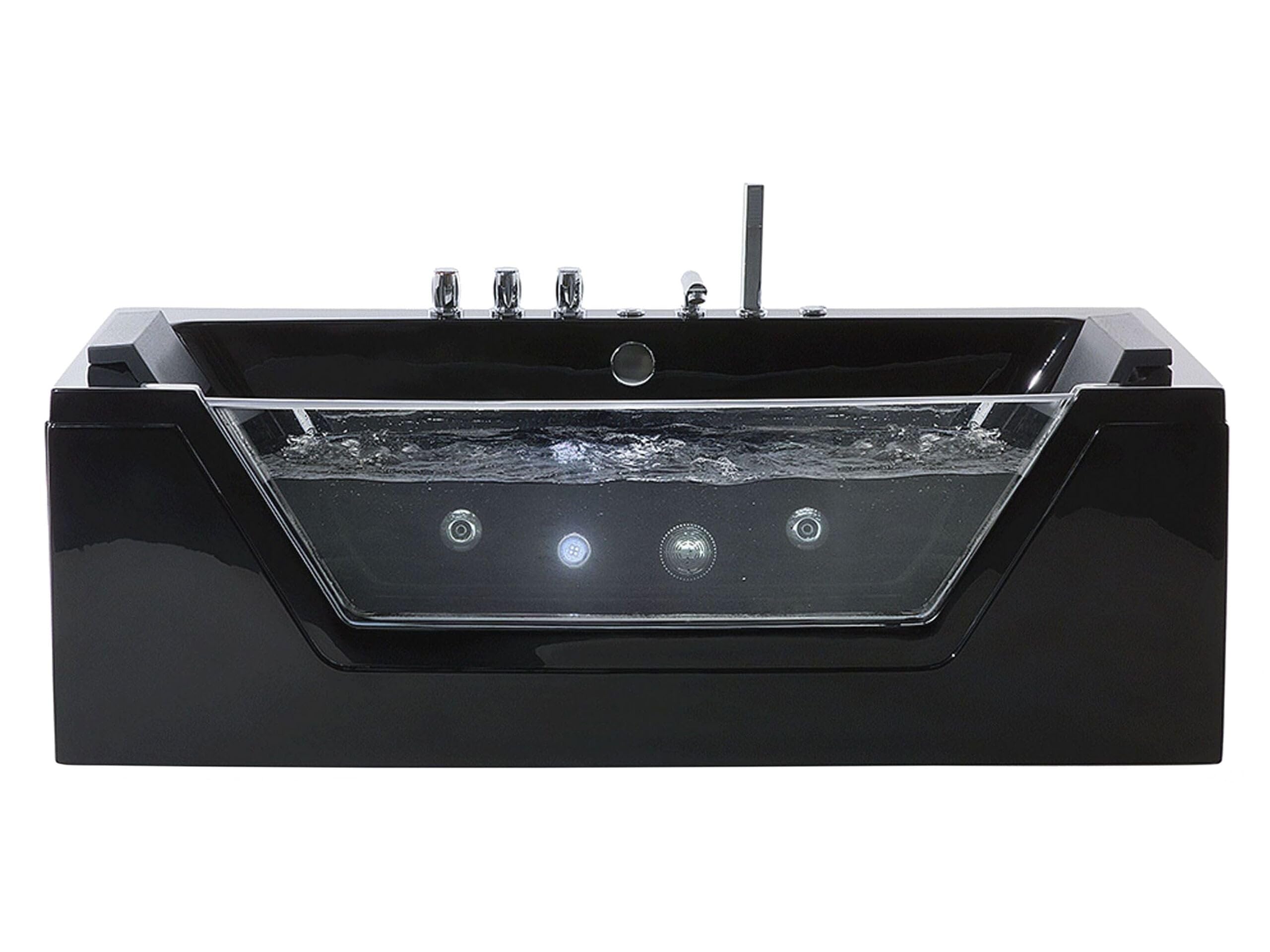 Baignoire Balnéo 150 cm en Acrylique Sanitaire Noir à LED Sous-Marines Samana