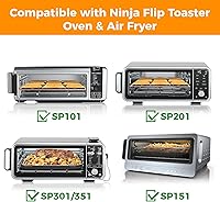 Vista 6 de Paquete de 4 forros para freidora de aire para horno tostador Ninja Flip y freidora de aire, antiadherentes y reutilizables