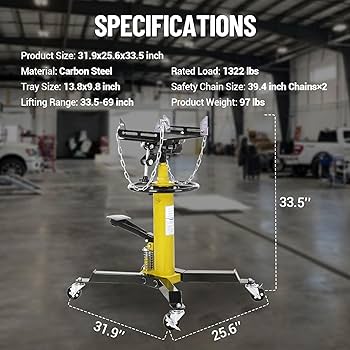 Amazon.com: GarveeTech 2-Plunger Transmission Jack, 1322 LBS