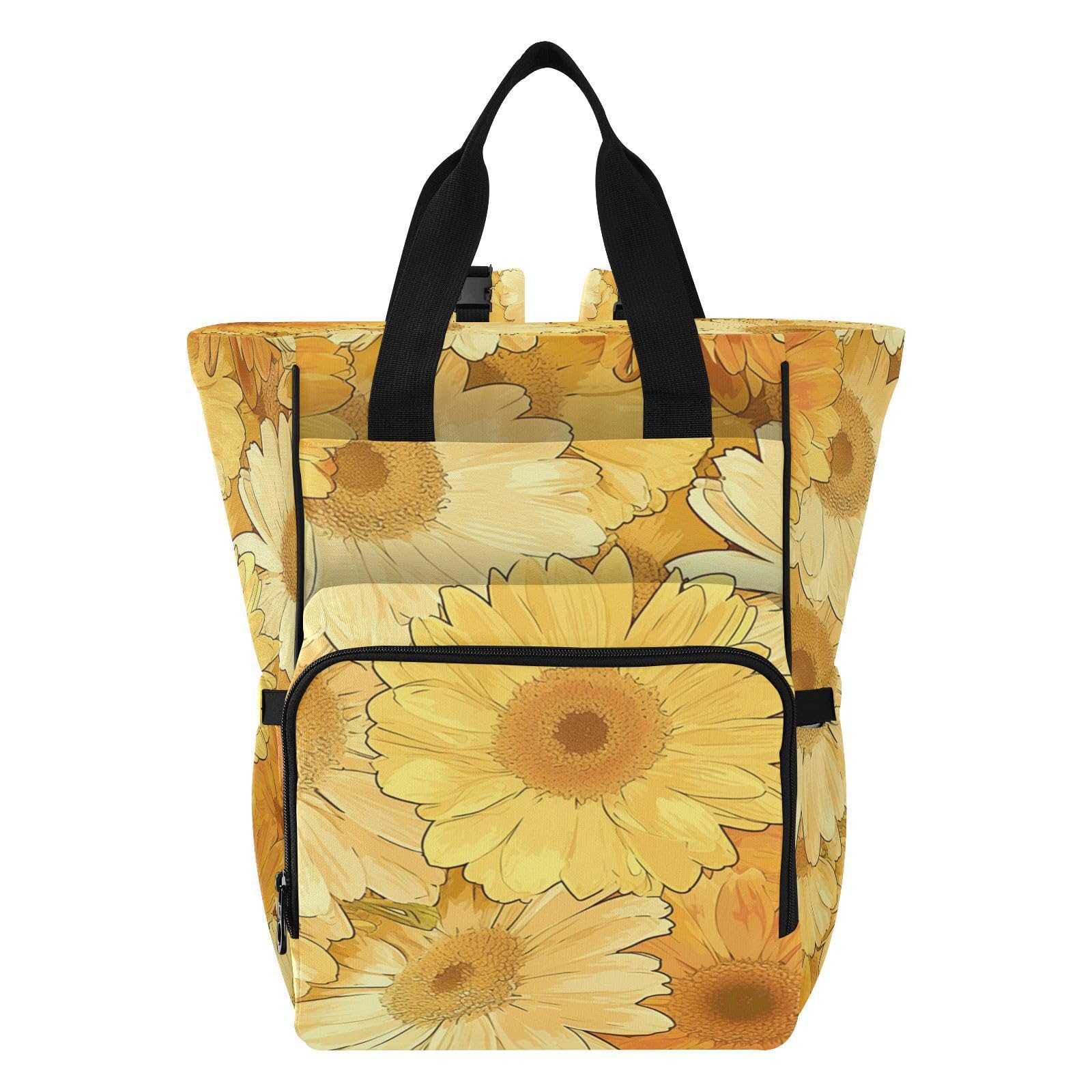 Girasol De La Pintura Del Arte Mochilas de Pañales para Gran Capacidad Pañal Bolso Mochila para Viajar al Aire Libre Mamá y Papá