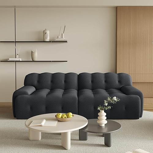 Sofá modular modular de 86.6 pulgadas, sofá biplaza de gran tamaño, tela de malla 3D, cómodo sofá de nube, sofá curvado para sala de estar, oficina,
