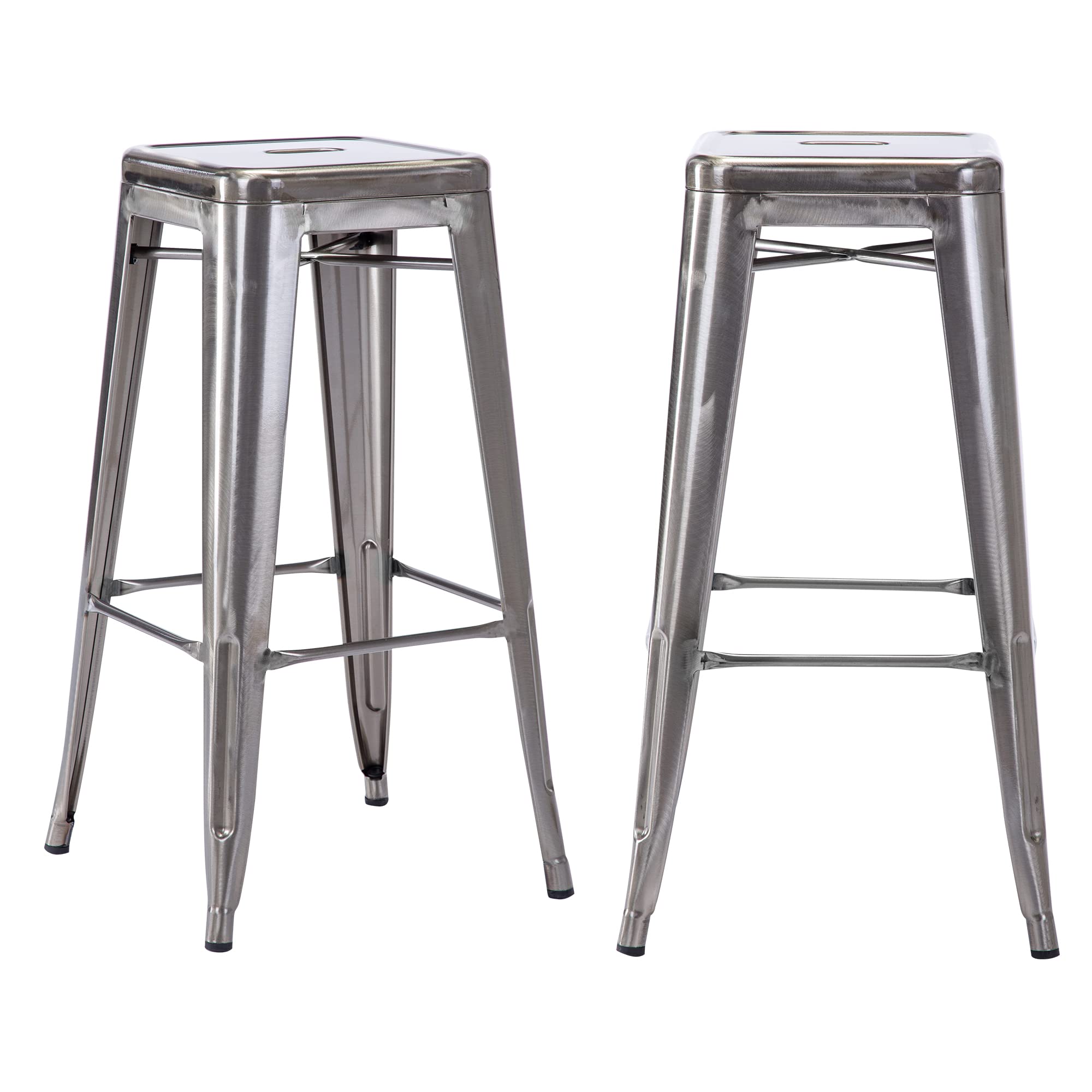 Duhome Sgabello Bar Industriale Esterno, Set di Sgabelli Bar Alto in Metallo, Impilabile Sgabelli da Pranzo, Scandinavian Sgabello Alta per Cucina, Pranzo, Pub, Moderni (Primario, 76cm-2PCS)