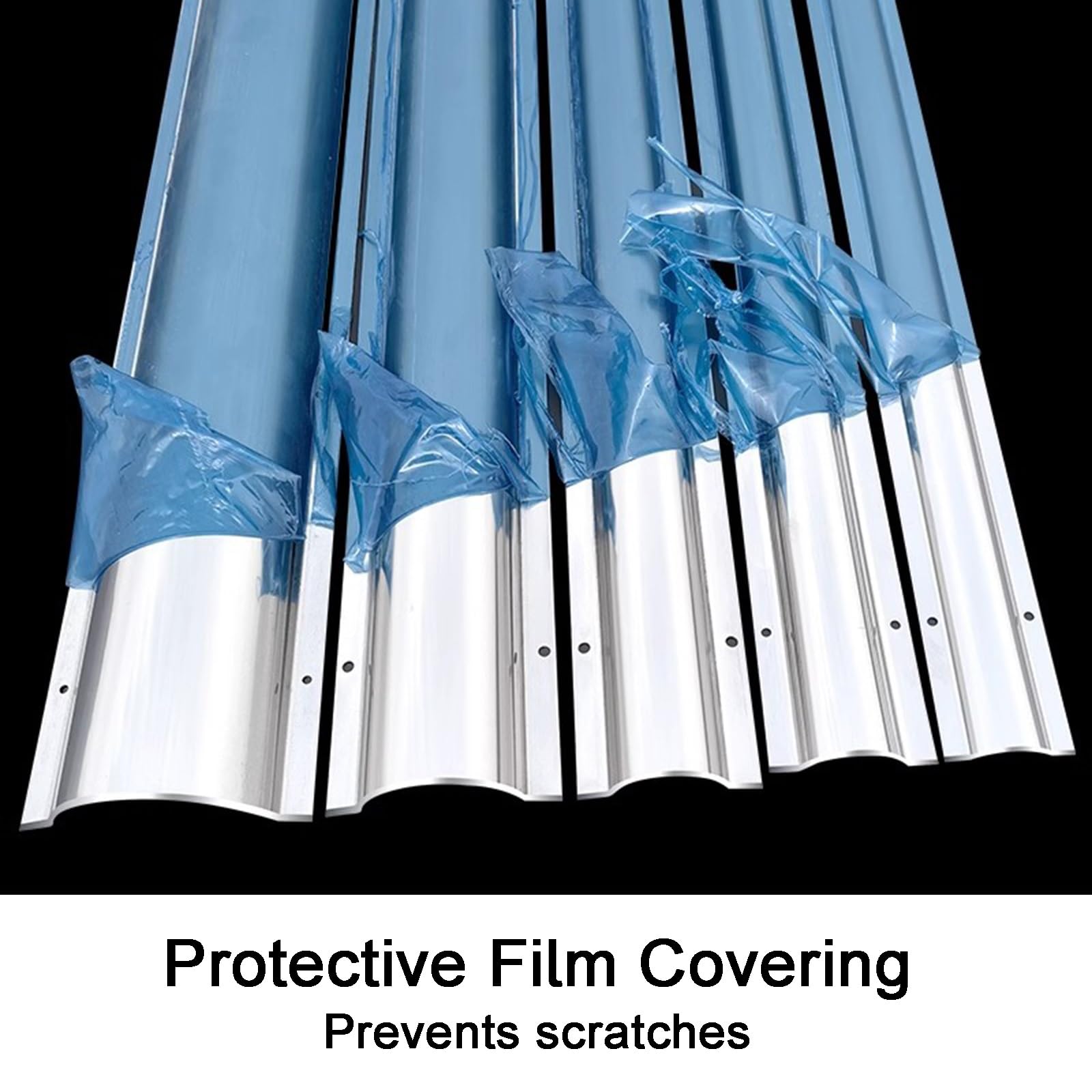 100 Cm Goulotte Electrique en Acier Inoxydable, Protection Cable Electrique Demi-Rond, Film de Protection et Trous de Vis, Peut Être Utilisé à L'intérieur ou à L'extérieur(46mm/1.8in)