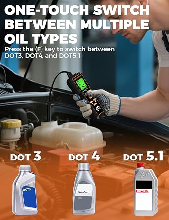 FT01 POROMETIS Brake Fluid Tester with 8.5-Inch Corrosion Resistance Probe