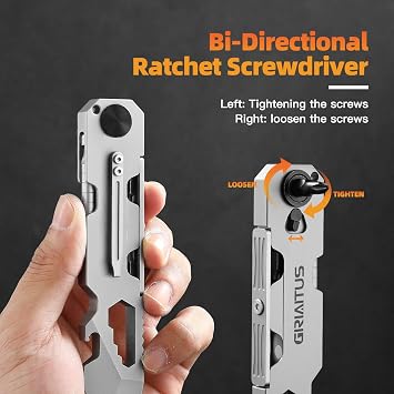 EDC Pry Bar Multitool with Bi-Directional Ratchet Screwdriver, Men Gifts