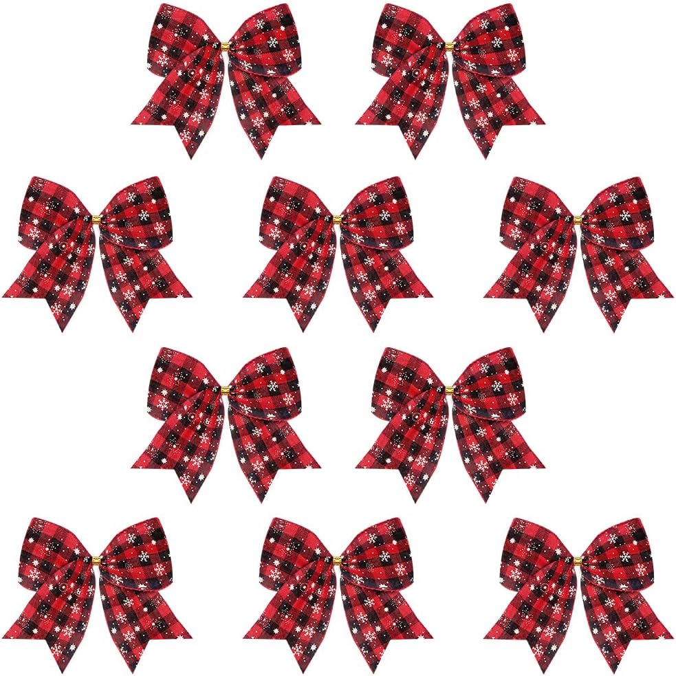 ALIBBON 10 Pcs Christmas Bows for Wreath, Christmas Wreath