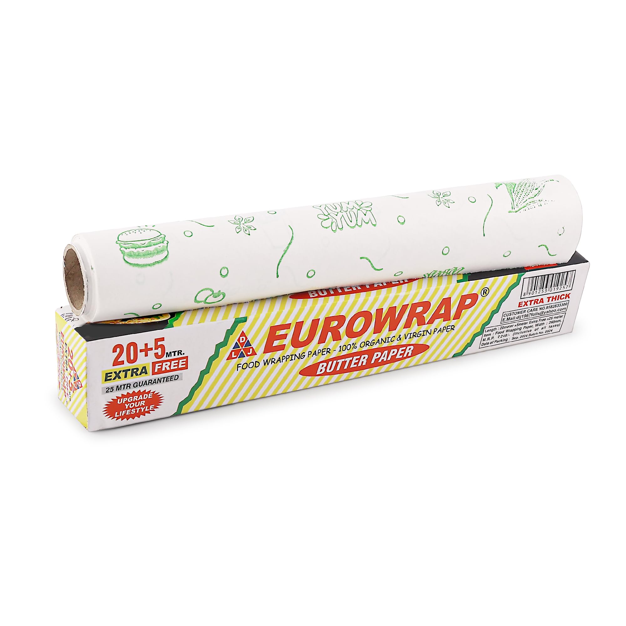 EUROWRAP Food Wrapping Butter Paper 25 Mtr (20+5) | Extra Thick Food Grade Wrap for Cooking, Baking, Packing, Serving & Roti | Non-Stick Multipurpose Parchment Paper | Kitchen Essentials-image-35
