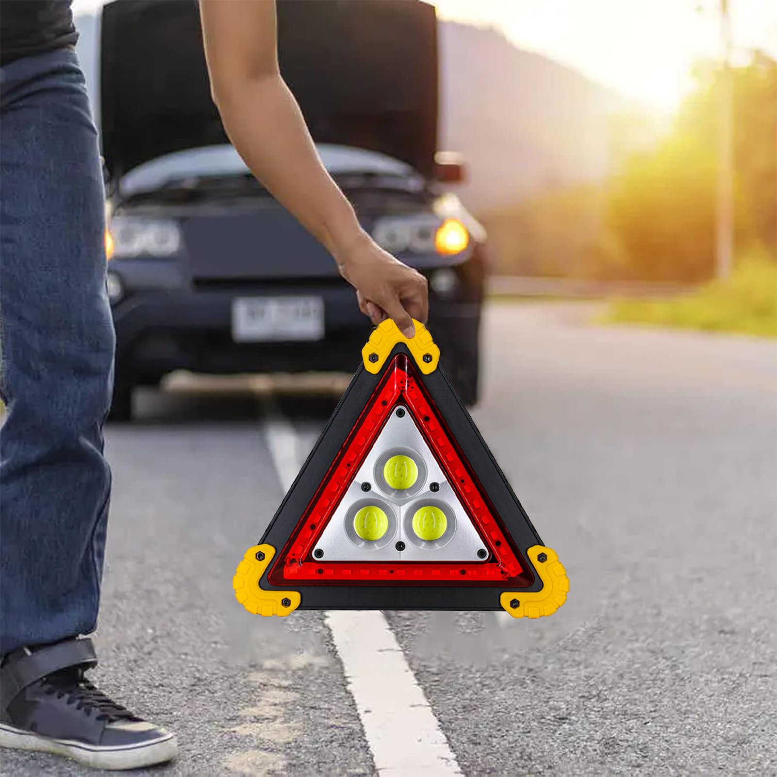 Générique Balise V16 LED 30W pour Véhicule | Signalisation d'urgence Homologuée DGT | À Charge Rapide, Pliable et Étanche pour Panne, Camping et Chantier