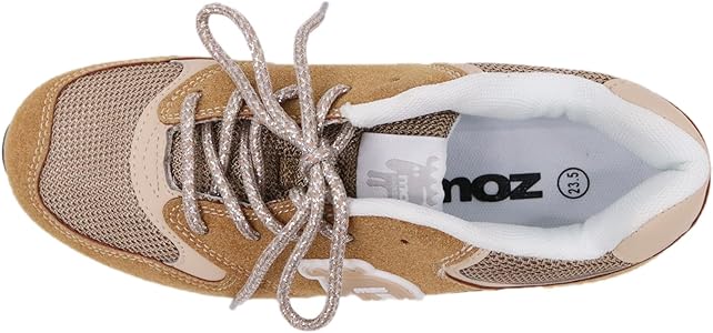 Amazon | [モズ] ラメ紐 可愛い スニーカー エアークッションソール