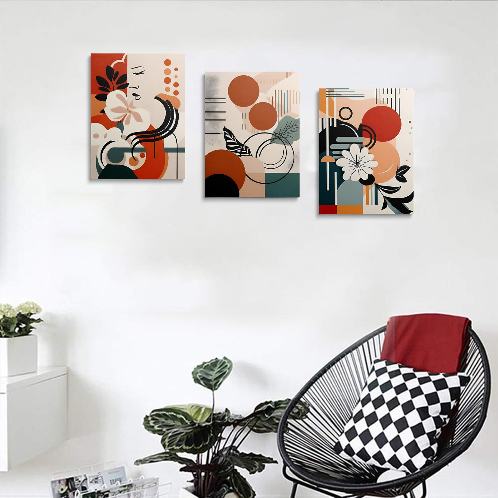 Boho Wall Art Poster Prints Canvas Bedroom Wall Decor Abstract Prints Pictures for Living Room Bathroom Wall Art Prints Framed Home Decoration 12 x 16 Set of 3 Poster Artwork - Image 3
