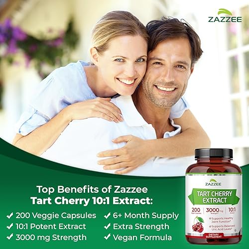 Miniatura 2 de Zazzee Cápsulas de extracto de cereza aromática, 200 cápsulas veganas, 3000 mg. Fuerte, potente extracto de 10:1, suministro de más de 6 meses