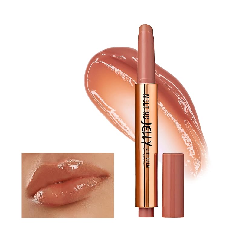 Bálsamo labial em gel Melt­ing Jelly KISS NEW YORK Professional, brilho intenso, acabamento não pegajoso, cobertura natural, Coco