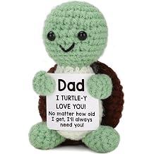 Dad Christmas Birthday Gifts from Daughter Son Funny Turtle Best Dad Ever | Stocking Stuffers Love You Dad Fathers Day Card Christmas Handmade Crochet Gifts for Stepdad Father in Law Daddy