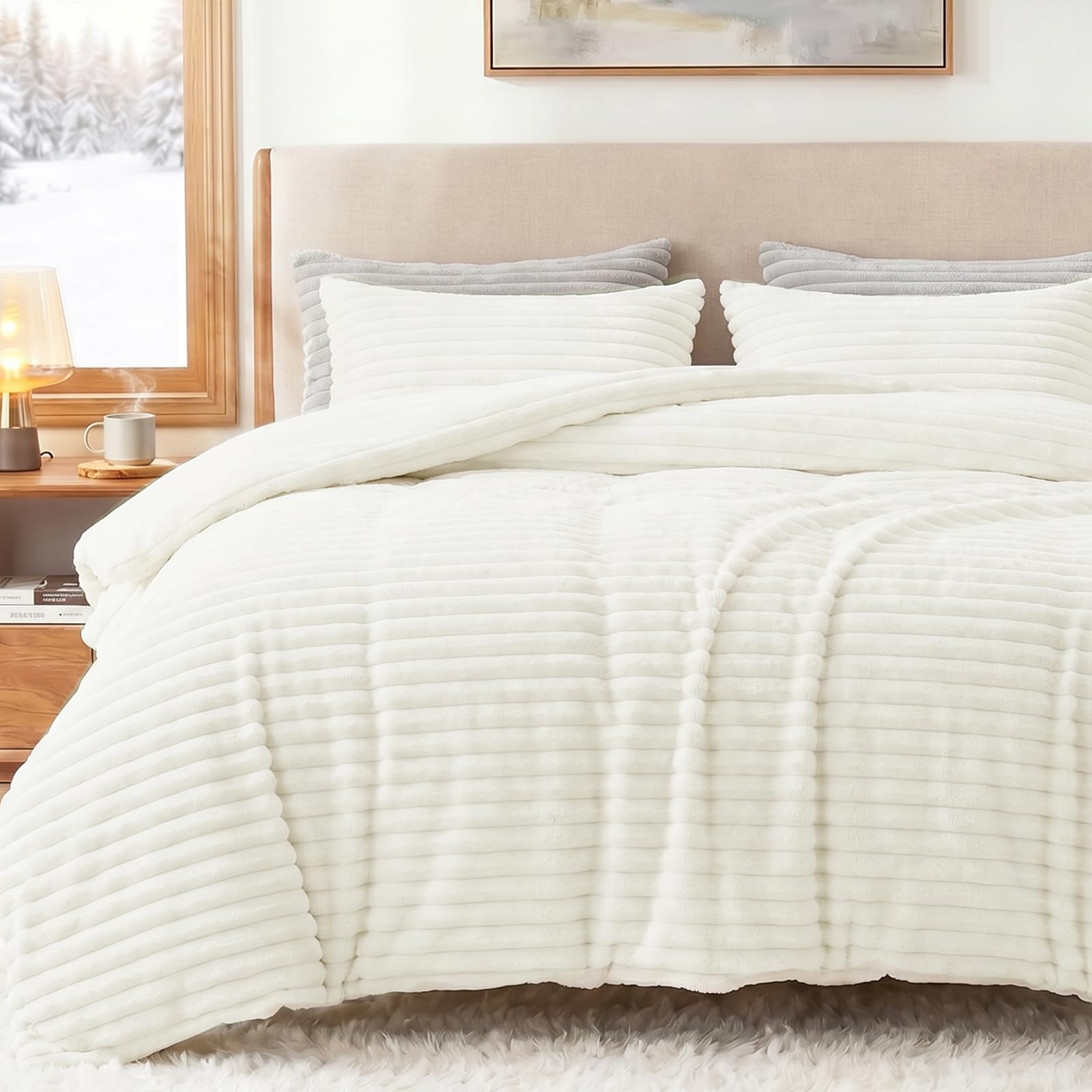 CozyLux Fleece Full Comforter Set