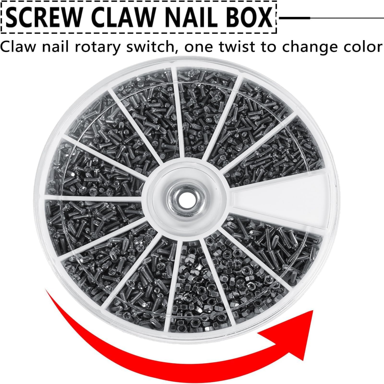DEWIN Mini Screws Nuts Kit,600pcs Mini Bolts Kit Stainless Steel ScrewsNuts Screws Nuts Assortment Kit M1 M1.2 M1.4 M1.6 3.15 x 0.39inch for Electronics Machine Watches Glassess - Image 4