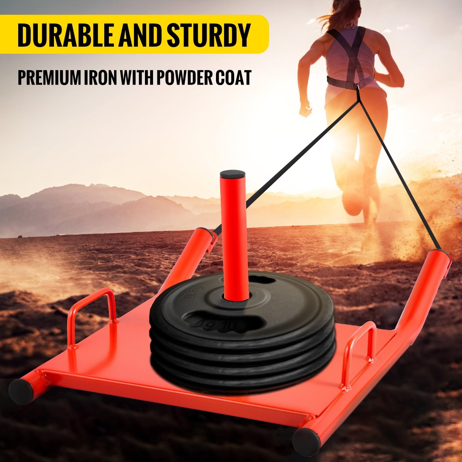 Trineo de pesas Push Pull pesado Drag Fitness HD entrenamiento velocidad potencia for ejercicio y fitness Entrenamiento fuerza Rojo Para uso doméstico