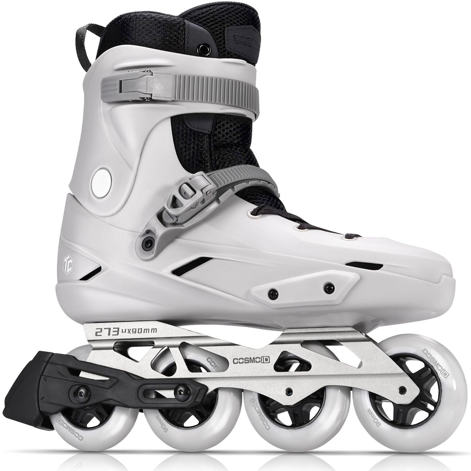 COSMOID TC Inline Skates for Adults & Teens – Professional Roller Blades for Men & Women, Fitness & Recreation Skates, Grey, Size 4-13 (USM13.5-14.5)