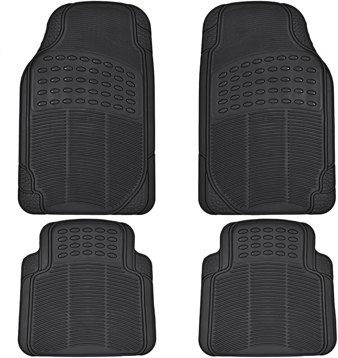 BDK All Weather Rubber Floor Mats for Car SUV & Truck 4 Pieces Set