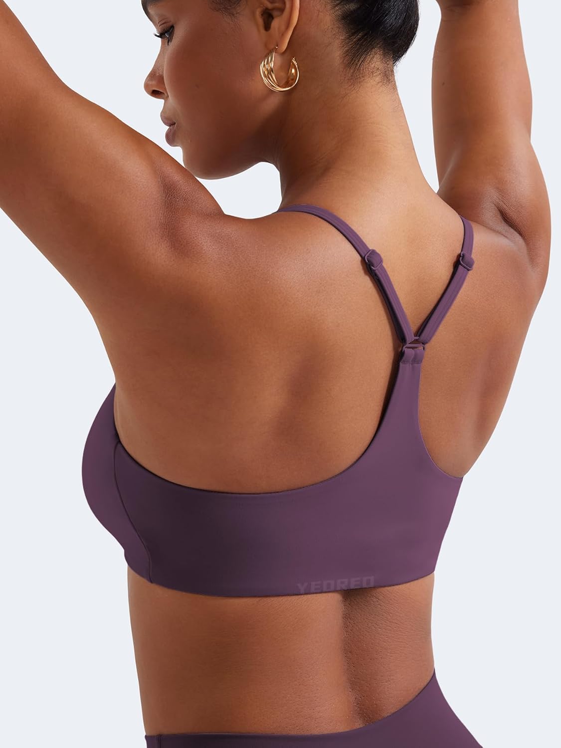 YEOREO Y Back Sports Bras for Women Padded Racerback Bra Paisely Light Impact Adjustable Straps Gym Workout Tops - Image 2