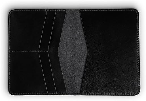 PEGAI Standard Full Grain Crazy Horse Leather Passport Holder | Custom Travel Passport Cover & Organizer | Handcrafted Leather Passport Wallet for Men and Women | Pike Dexios Black
